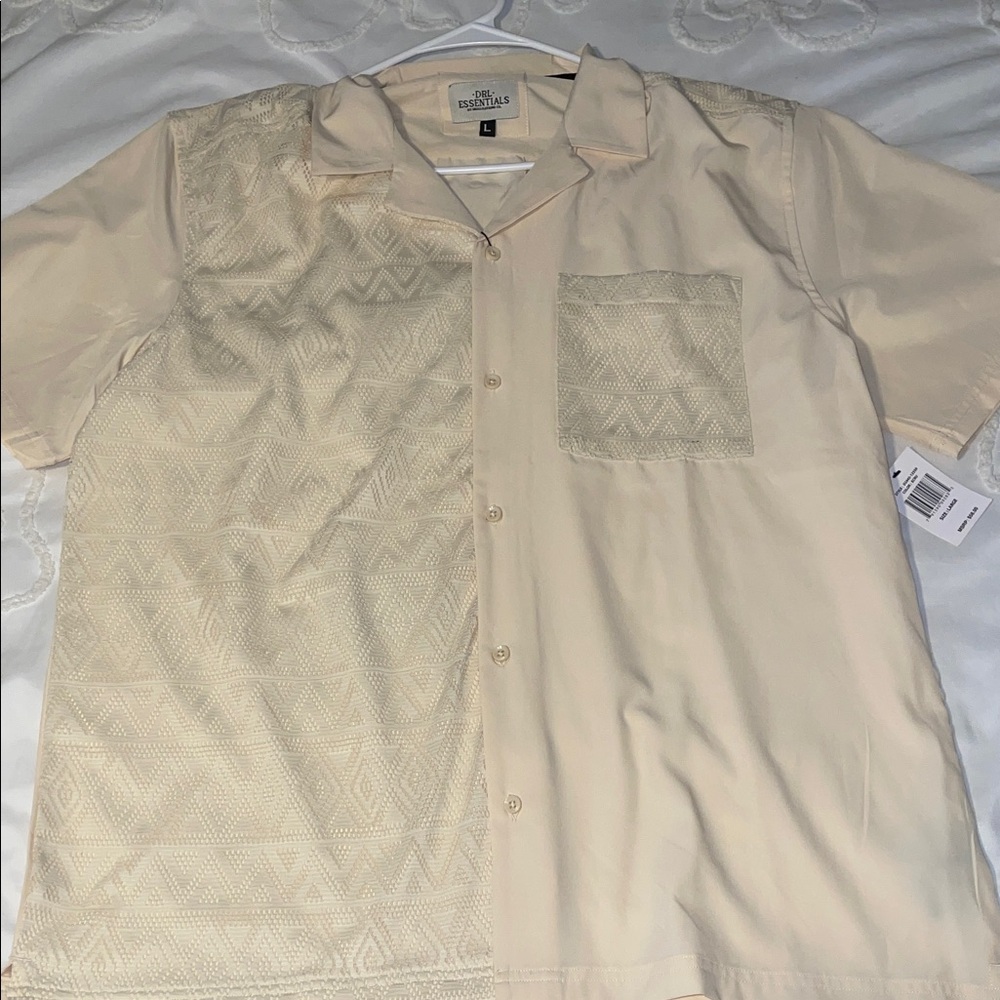 Cream Casual Button Down Shirt